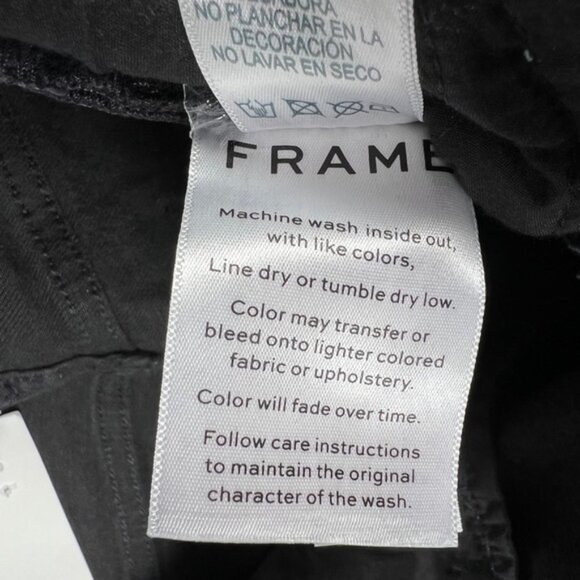 NWT FRAME Denim Le High Straight-Leg Band Studded Jeans-Troupe High-Rise Size 24 - Picture 16 of 16